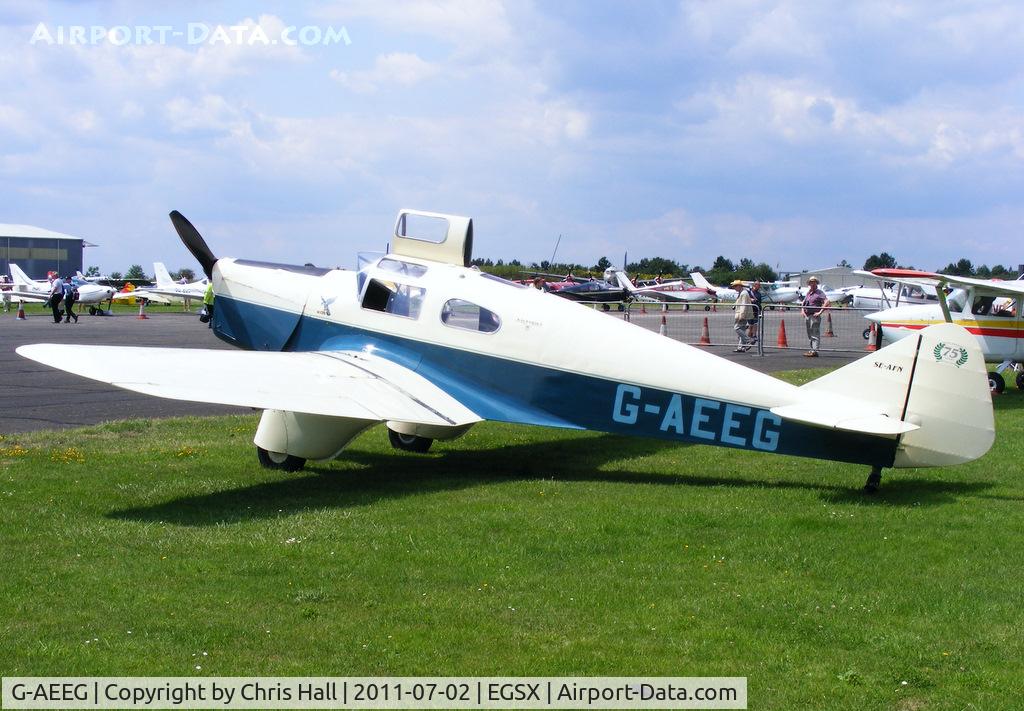 G-AEEG, 1936 Miles M-3A Falcon Major C/N 216, at the Air Britain flyin