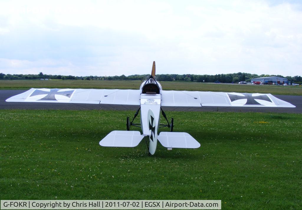 G-FOKR, 2009 Fokker E.III Eindecker 3/4 Replica C/N GS-103, at the Air Britain flyin