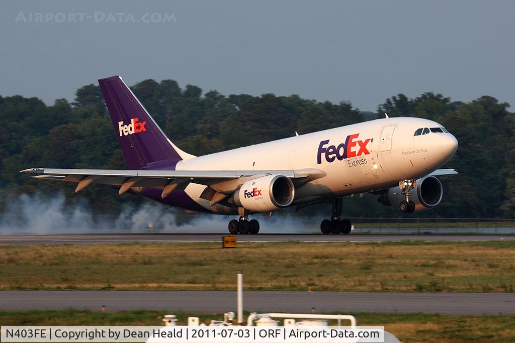 N403FE, 1983 Airbus A310-203 C/N 230, FedEx N403FE (FLT FDX307) from Richmond Int'l (KRIC) landing RWY 23.