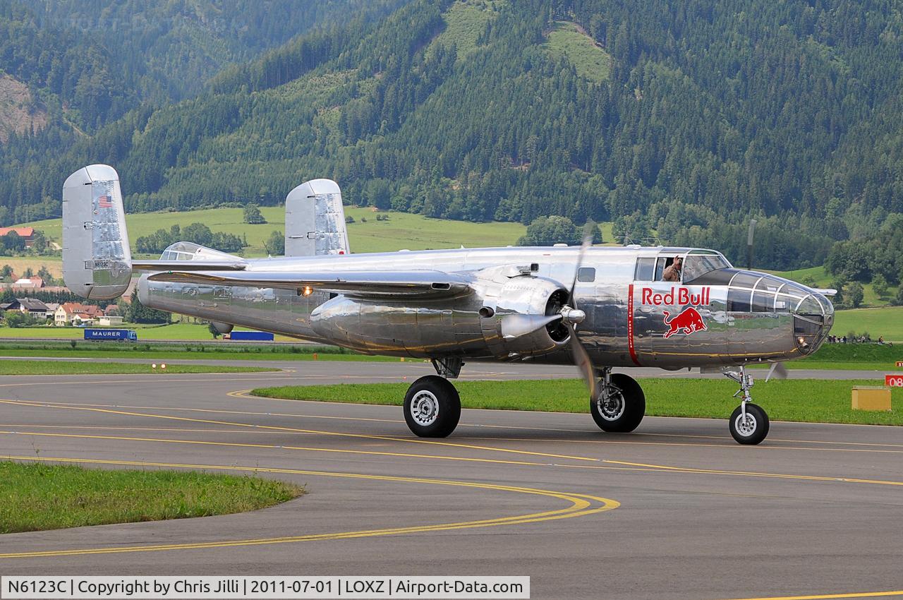 N6123C, 1945 North American B-25J-30-NC Mitchell Mitchell C/N 108-47647, Red Bull