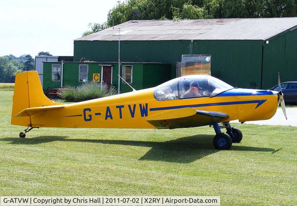 G-ATVW, 1966 Druine D-62B Condor C/N RAE/615, returning home from the Air Britain fly-in at North Weald