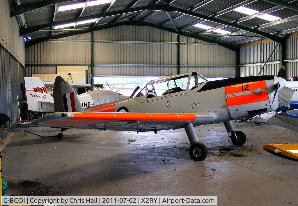 G-BCOI, 1952 De Havilland DHC-1 Chipmunk T.10 C/N C1/0759, resident at Rayne Hall Farm
