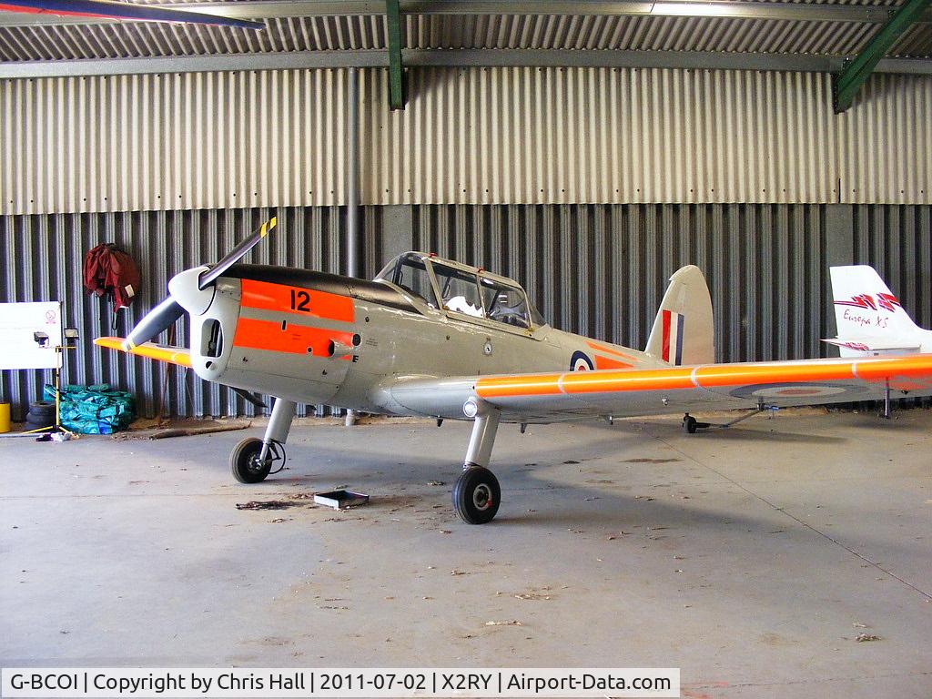 G-BCOI, 1952 De Havilland DHC-1 Chipmunk T.10 C/N C1/0759, resident at Rayne Hall Farm