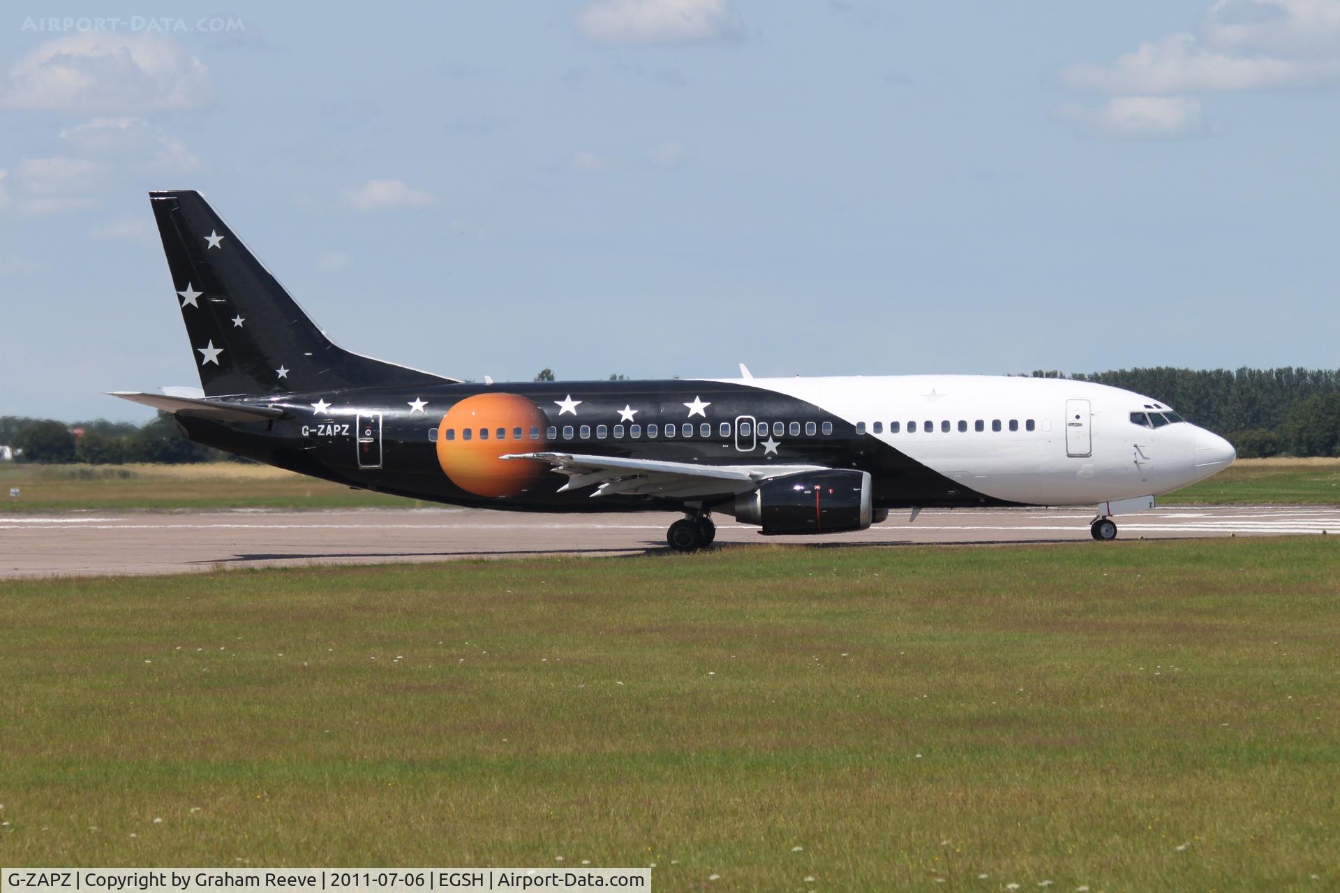 G-ZAPZ, 1991 Boeing 737-33A(QC) C/N 25401, About to depart.