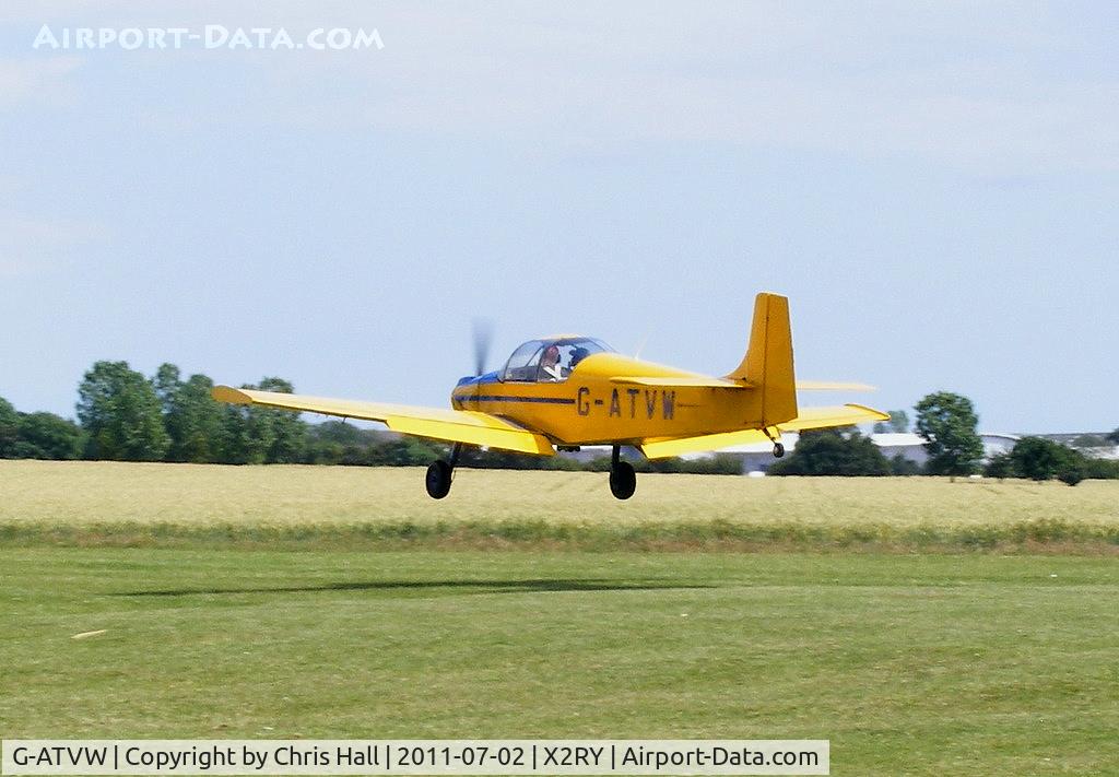 G-ATVW, 1966 Druine D-62B Condor C/N RAE/615, returning to its home base at Rayne Hall Farm from the Air Britain fly-in at North Weald