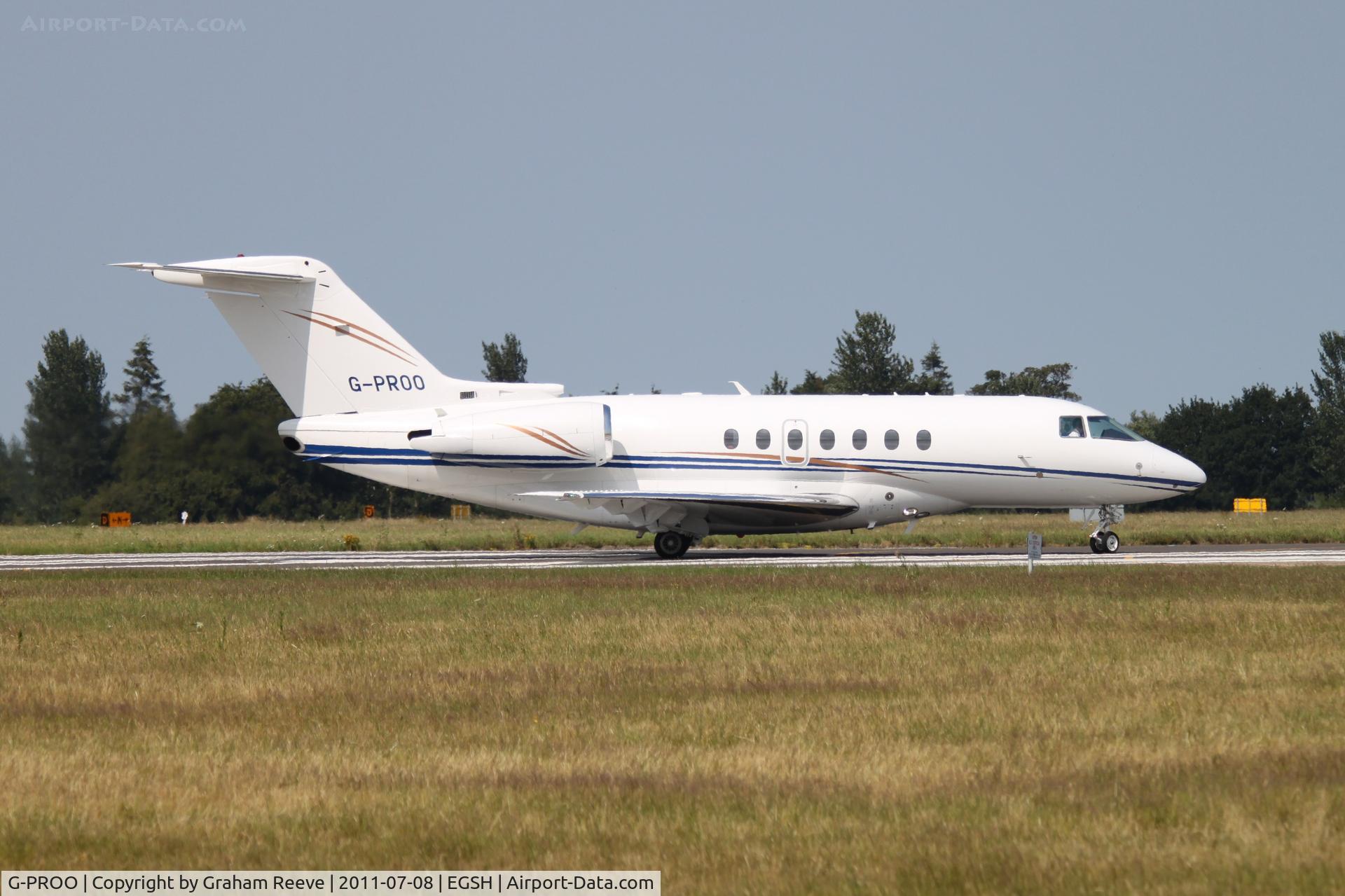 G-PROO, 2009 Hawker Beechcraft 4000 C/N RC-34, About to depart.