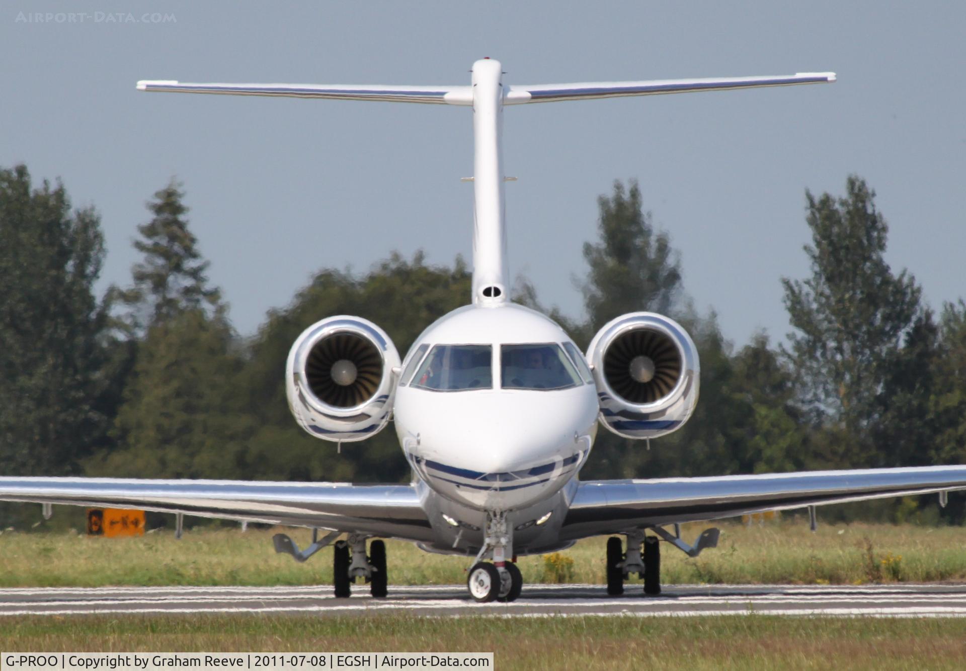 G-PROO, 2009 Hawker Beechcraft 4000 C/N RC-34, About to depart.