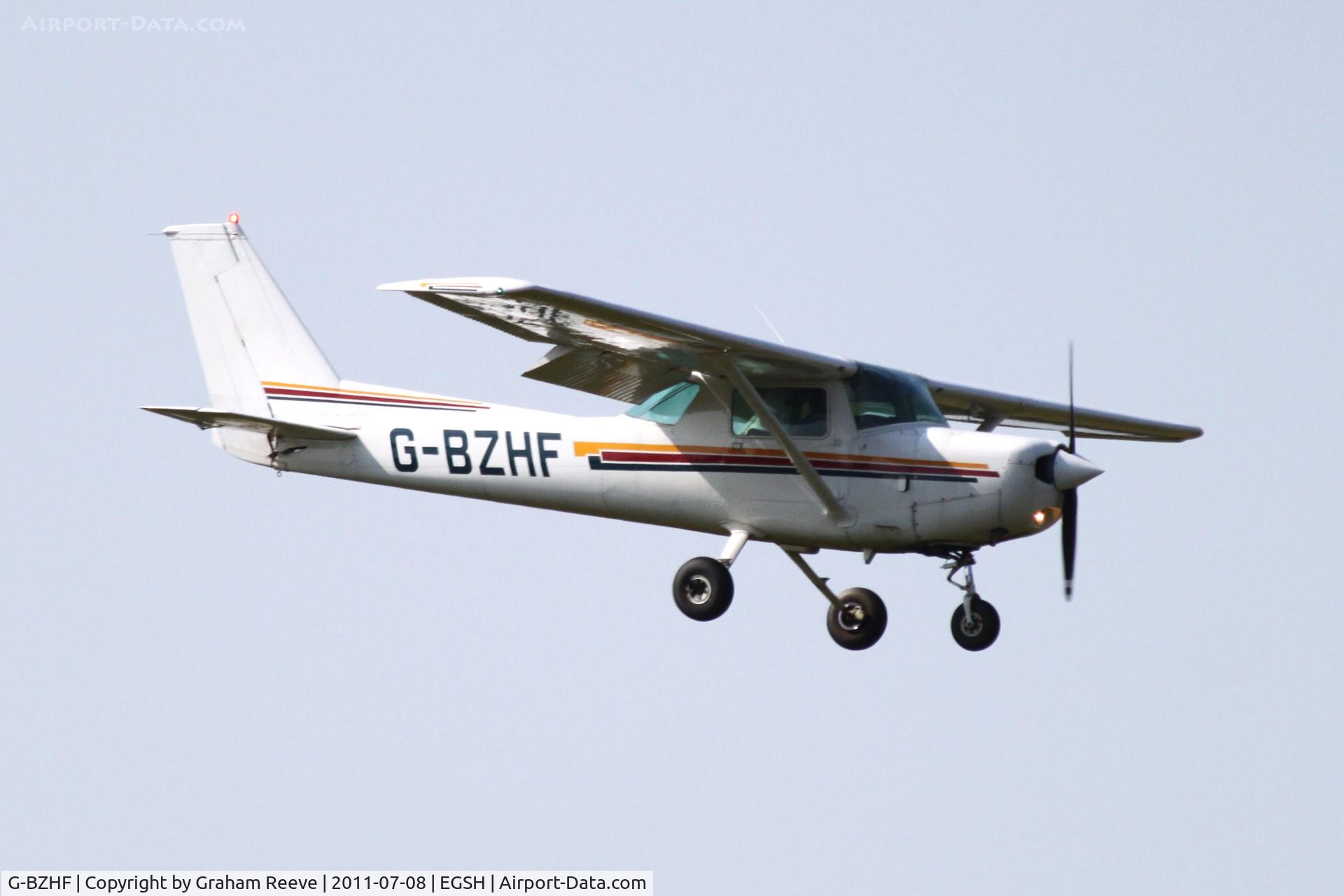 G-BZHF, 1979 Cessna 152 C/N 152-83986, About to land.