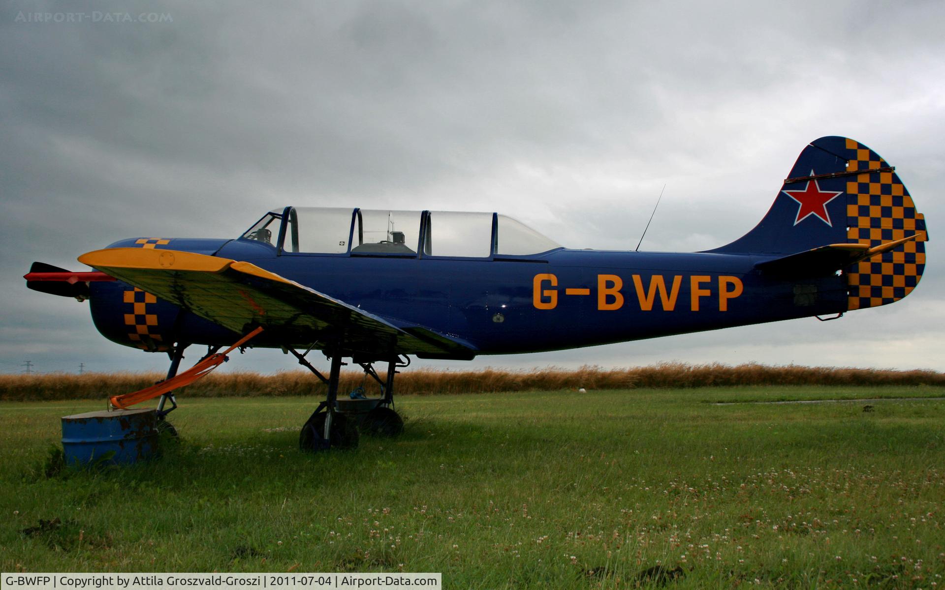 G-BWFP, 1985 Bacau Yak-52 C/N 855503, Air Service Base - Györszentiván-Böny Airfield
