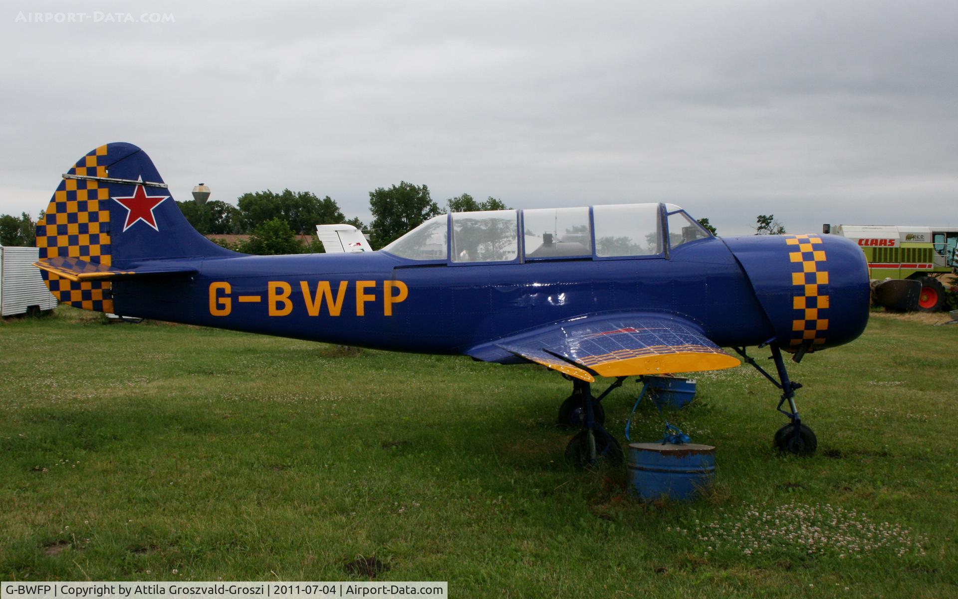 G-BWFP, 1985 Bacau Yak-52 C/N 855503, Air Service Base - Györszentiván-Böny Airfield