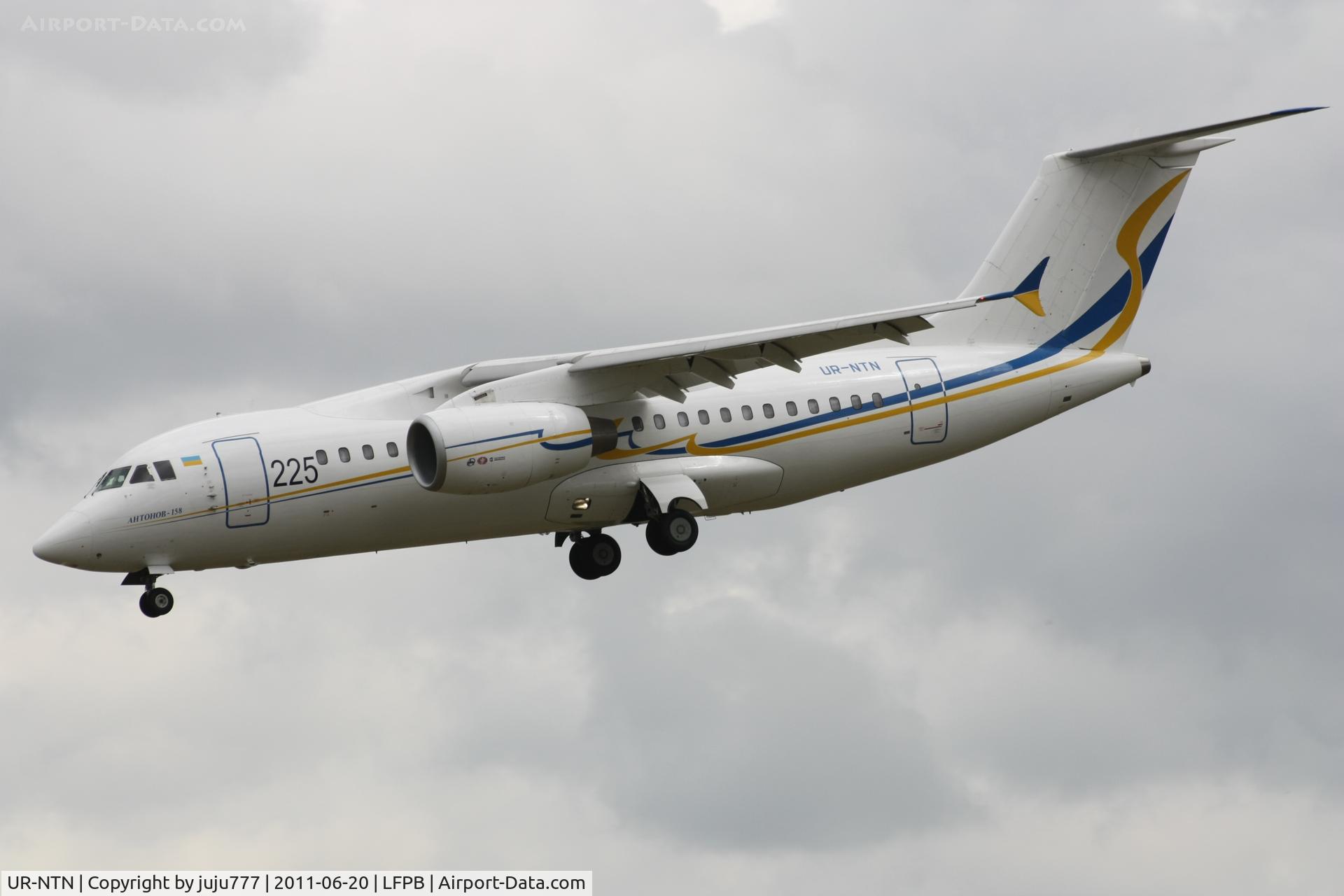 UR-NTN, Antonov An-158 C/N 01-01, on display at SIAE 2011