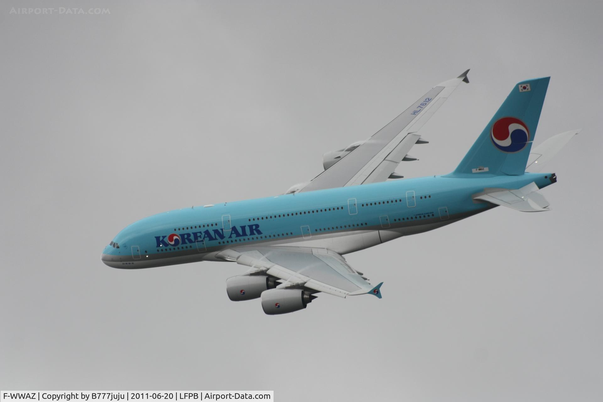 F-WWAZ, 2011 Airbus A380-861 C/N 039, on display at SIAE 2011