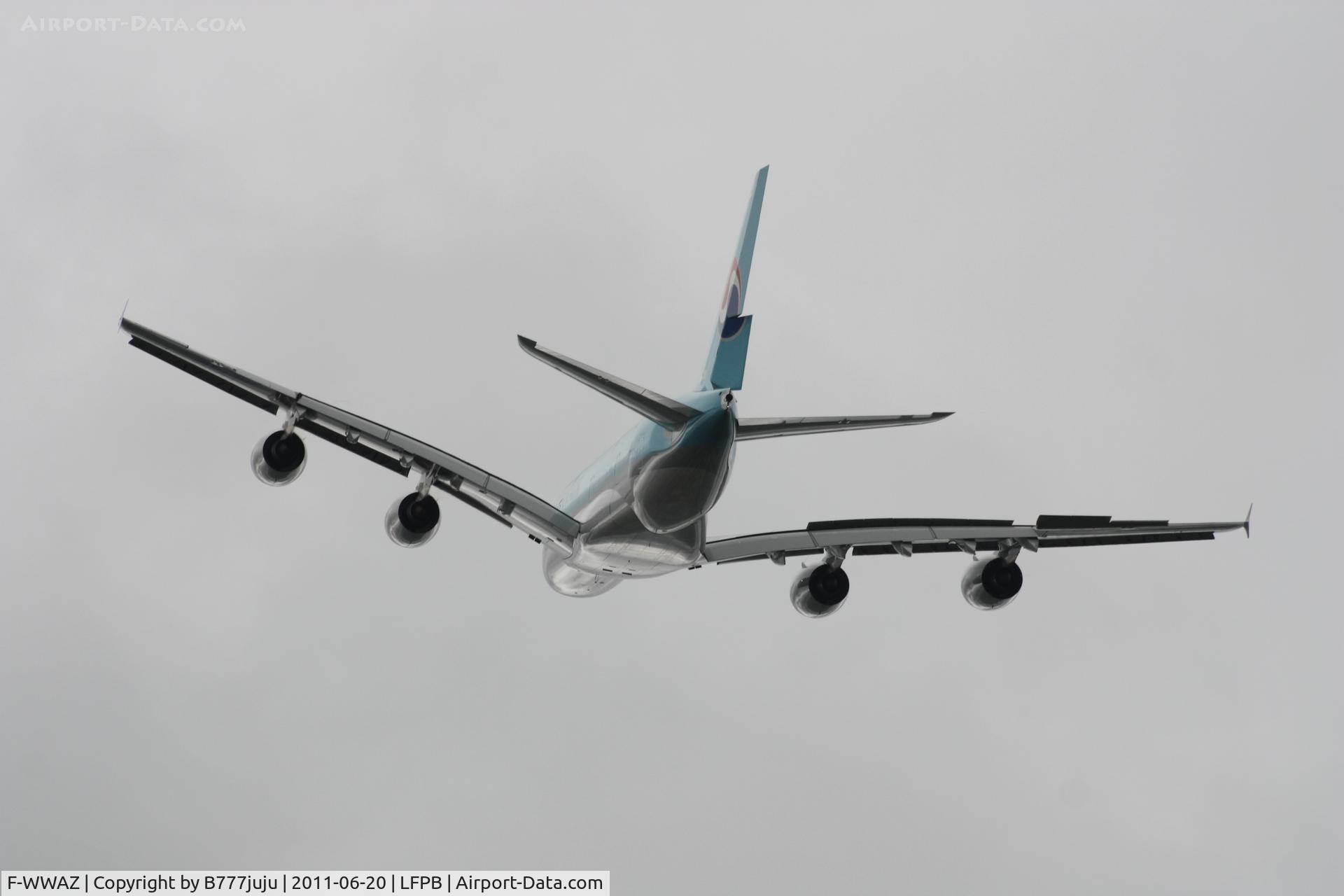 F-WWAZ, 2011 Airbus A380-861 C/N 039, on dispaly at SIAE 2011