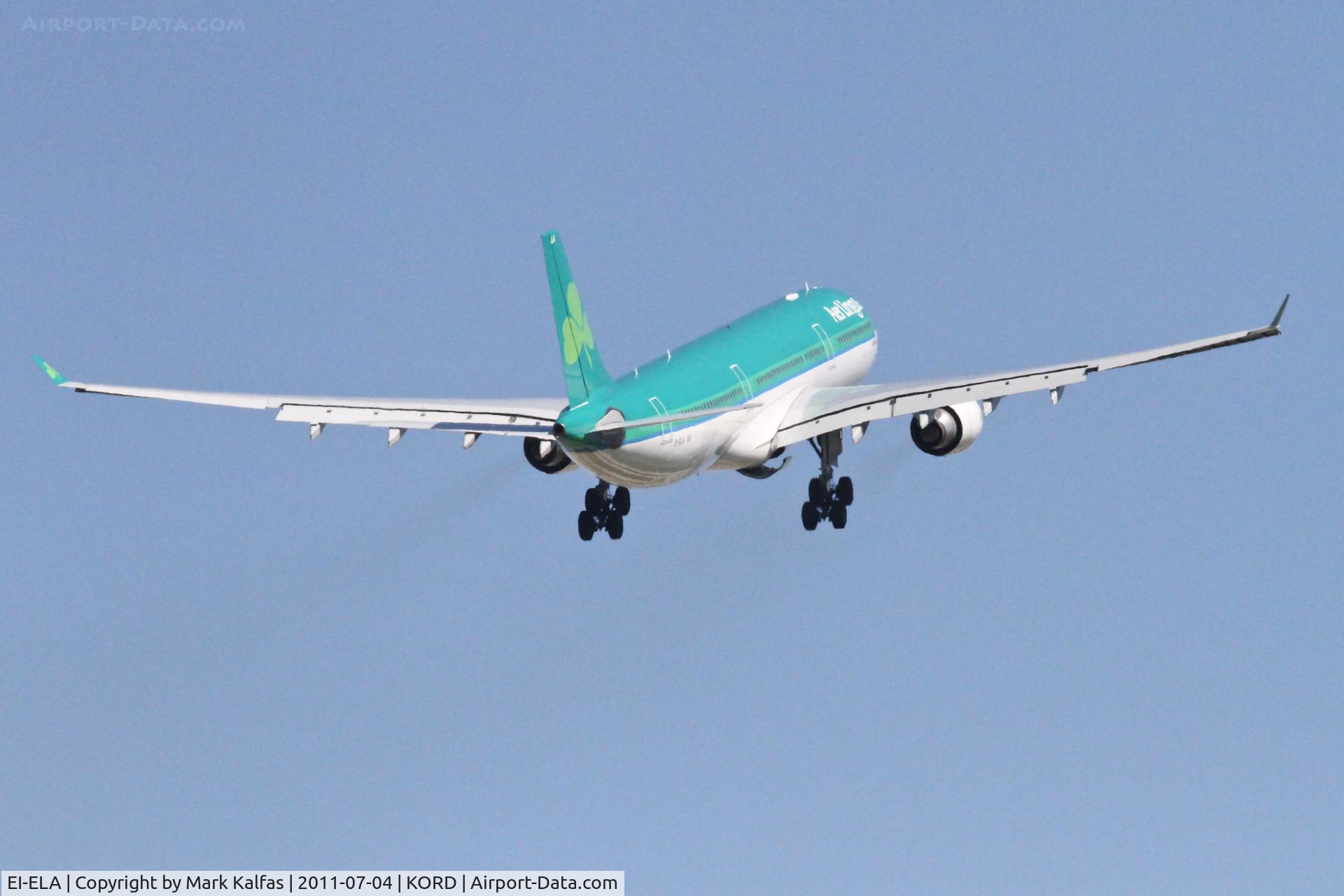 EI-ELA, 2010 Airbus A330-302X C/N 1106, Air Lingus Airbus A330-302X, EIN125 arriving from Dublin/EIDW, on the missed approach RWY 14R KORD.