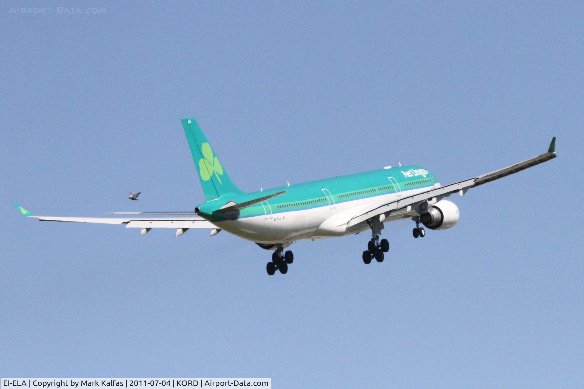 EI-ELA, 2010 Airbus A330-302X C/N 1106, Air Lingus Airbus A330-302X, EIN125 arriving from Dublin/EIDW, on the missed approach RWY 14R KORD.