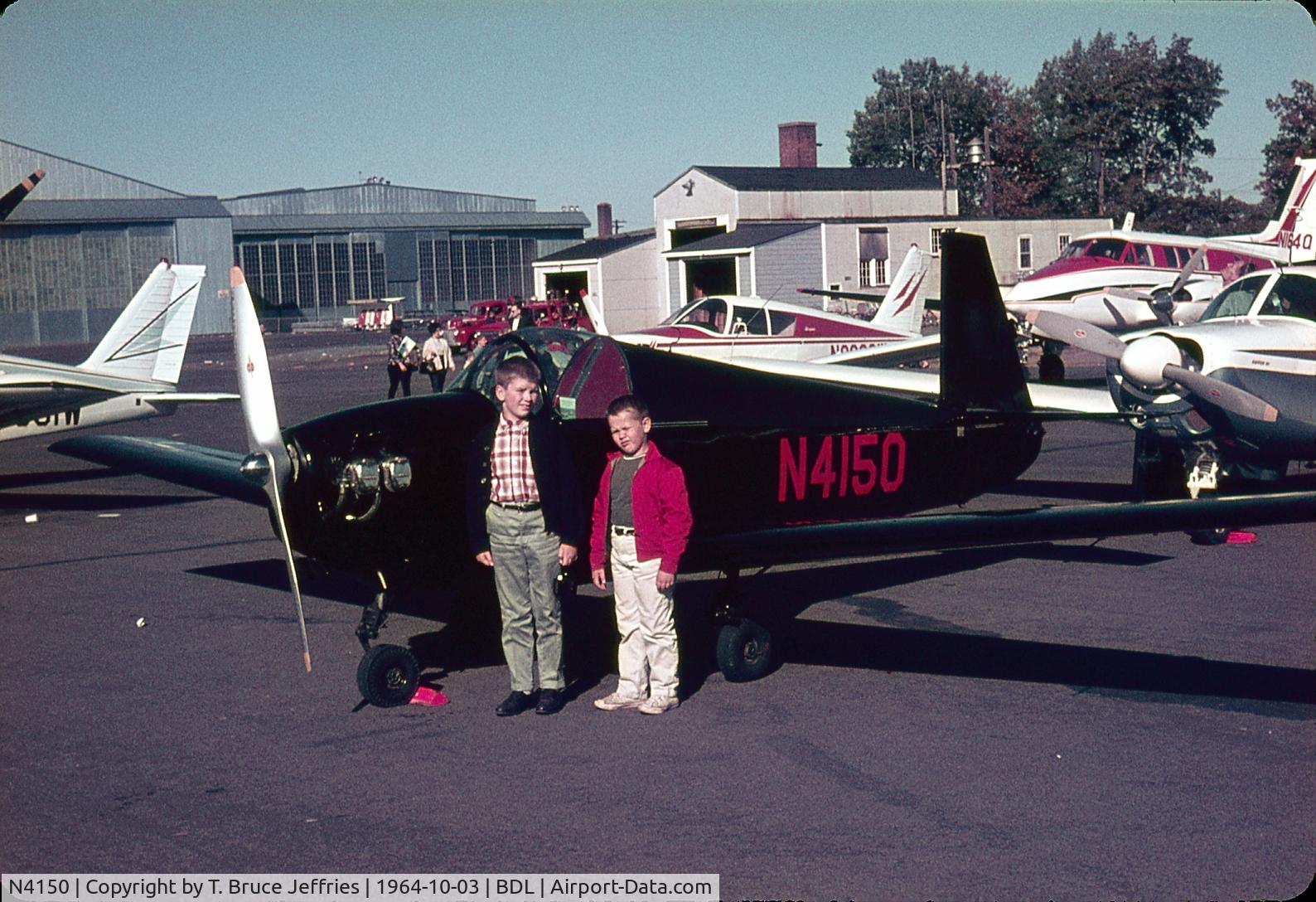 N4150, 1954 Mooney M-18C C/N 316, Bob & Brian Jeffries at air show at Bradley Field CT Oct 3, 1964
