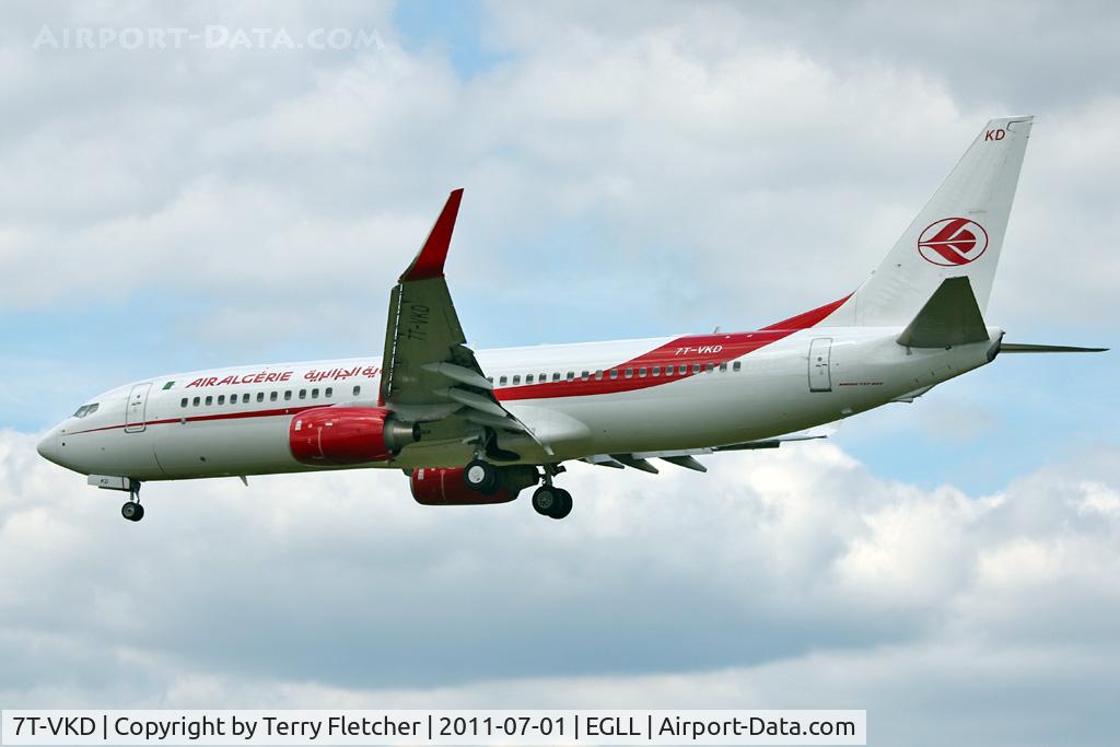 7T-VKD, 2010 Boeing 737-8D6 C/N 40858, Air Algerie's 2010 Boeing 737-8D6, c/n: 40858 at Heathrow