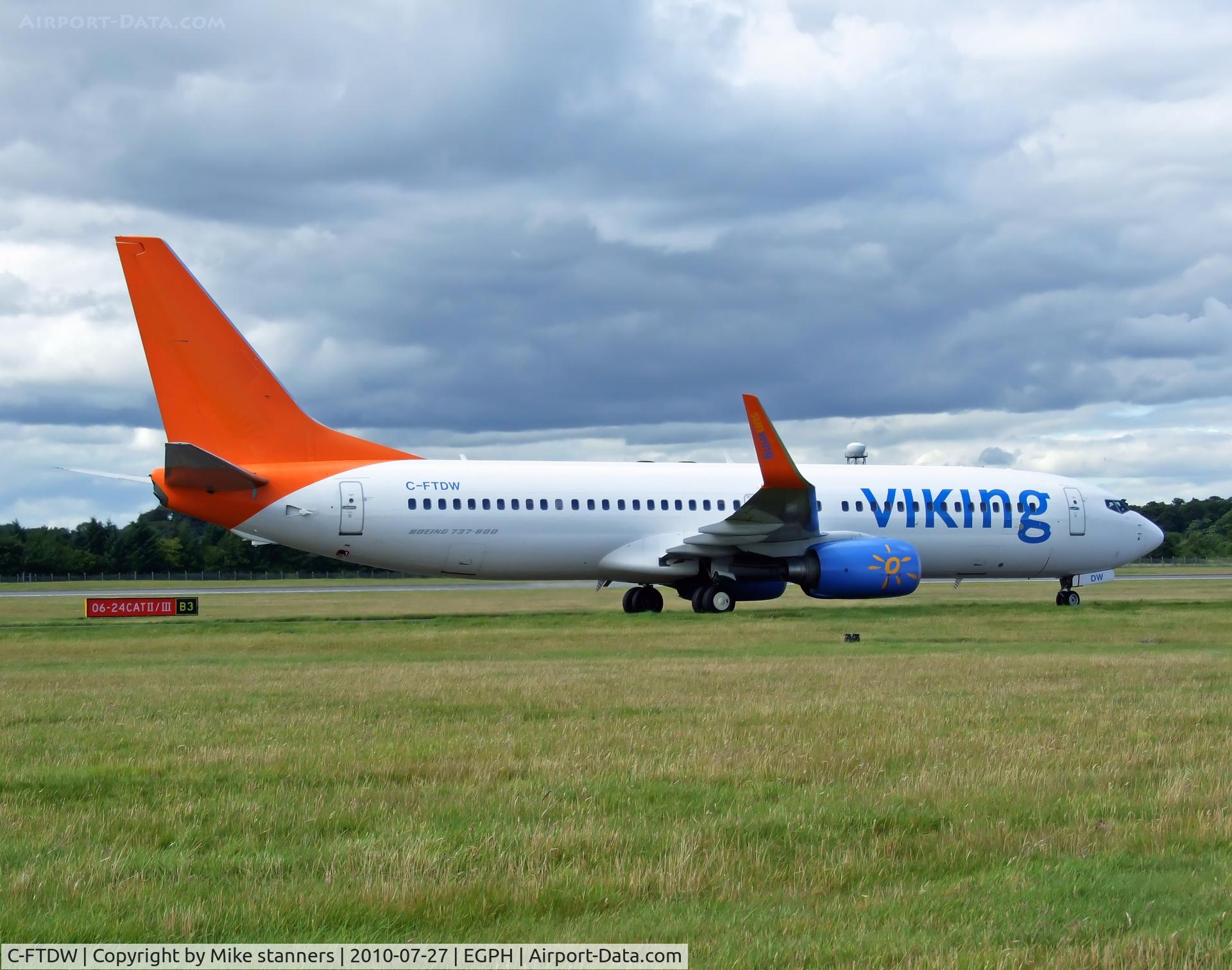 C-FTDW, 2006 Boeing 737-808 C/N 34704, Viking airlines B737 arrives at EDI On another holiday flight