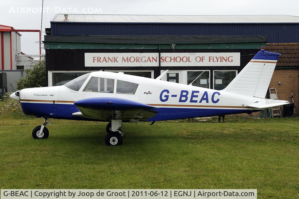 G-BEAC, 1966 Piper PA-28-140 Cherokee C/N 28-21963, parked in front of Frank Morgan Flight School.