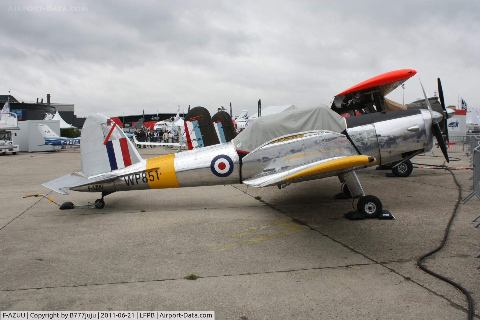F-AZUU, 1952 De Havilland DHC-1 Chipmunk T.10 C/N C1/0736, on display at SIAE 2011 with new peint