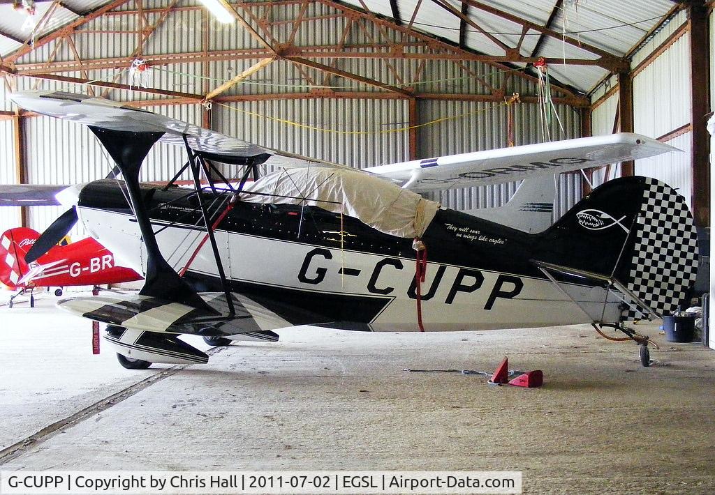 G-CUPP, 1978 Pitts S-2A Special C/N 2166, in the main hangar at Andrewsfield