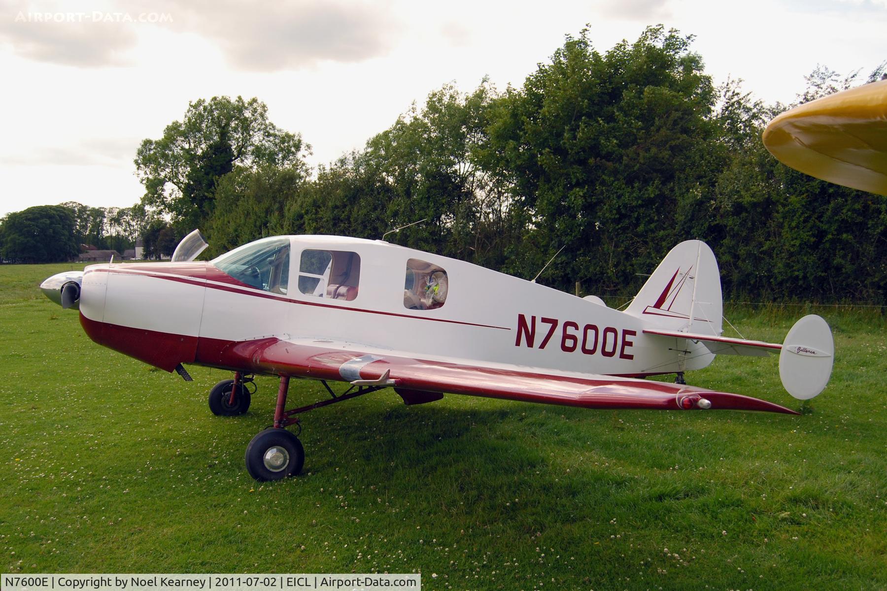 N7600E, 1958 Bellanca 14-19-2 Cruisair Senior C/N 4102, Attending the Clonbullogue Fly-in July 2011
