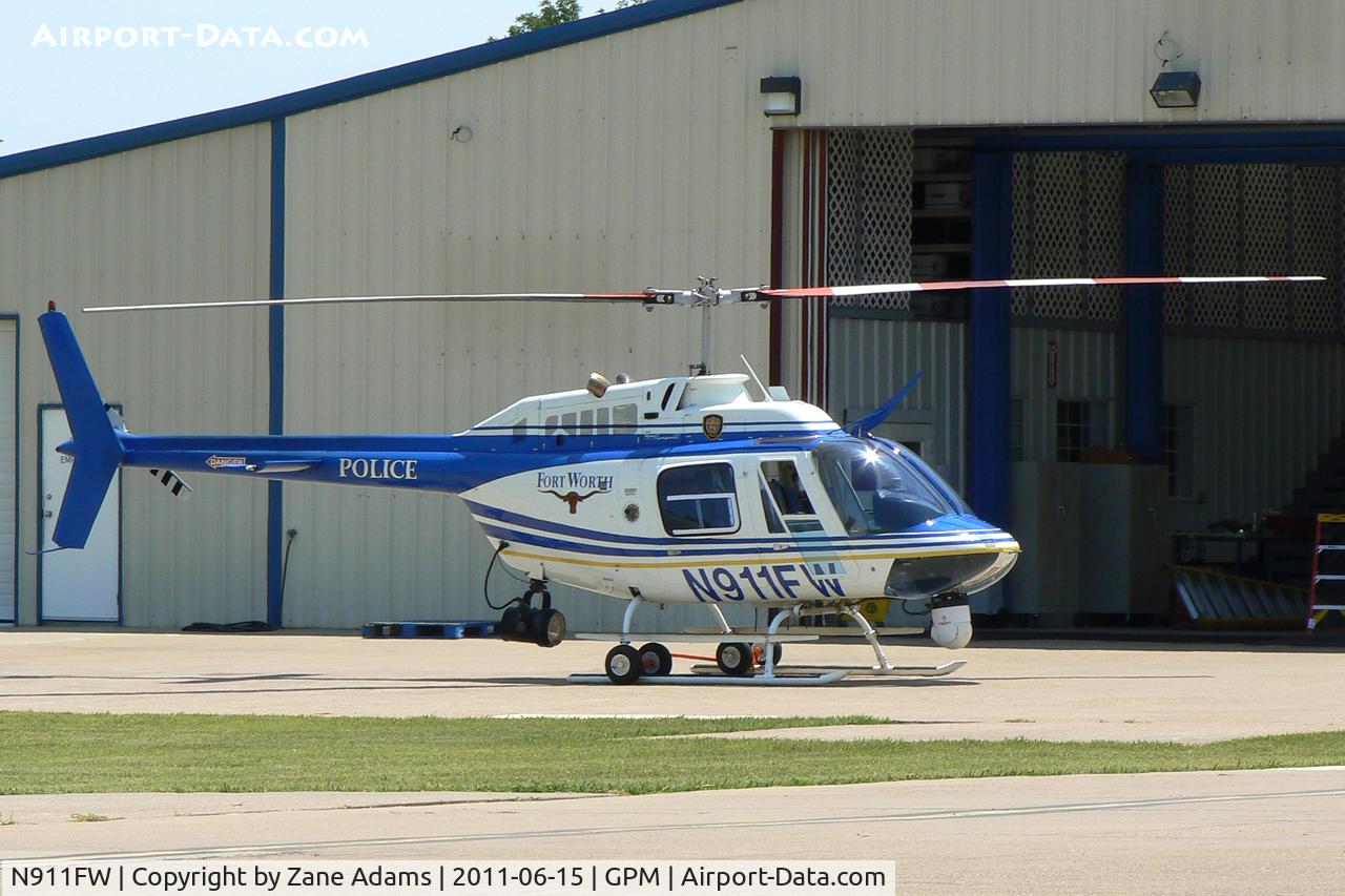 N911FW, 1996 Bell 206B C/N 4420, Fort Worth Police helicopter at Grand Prairie Municipal