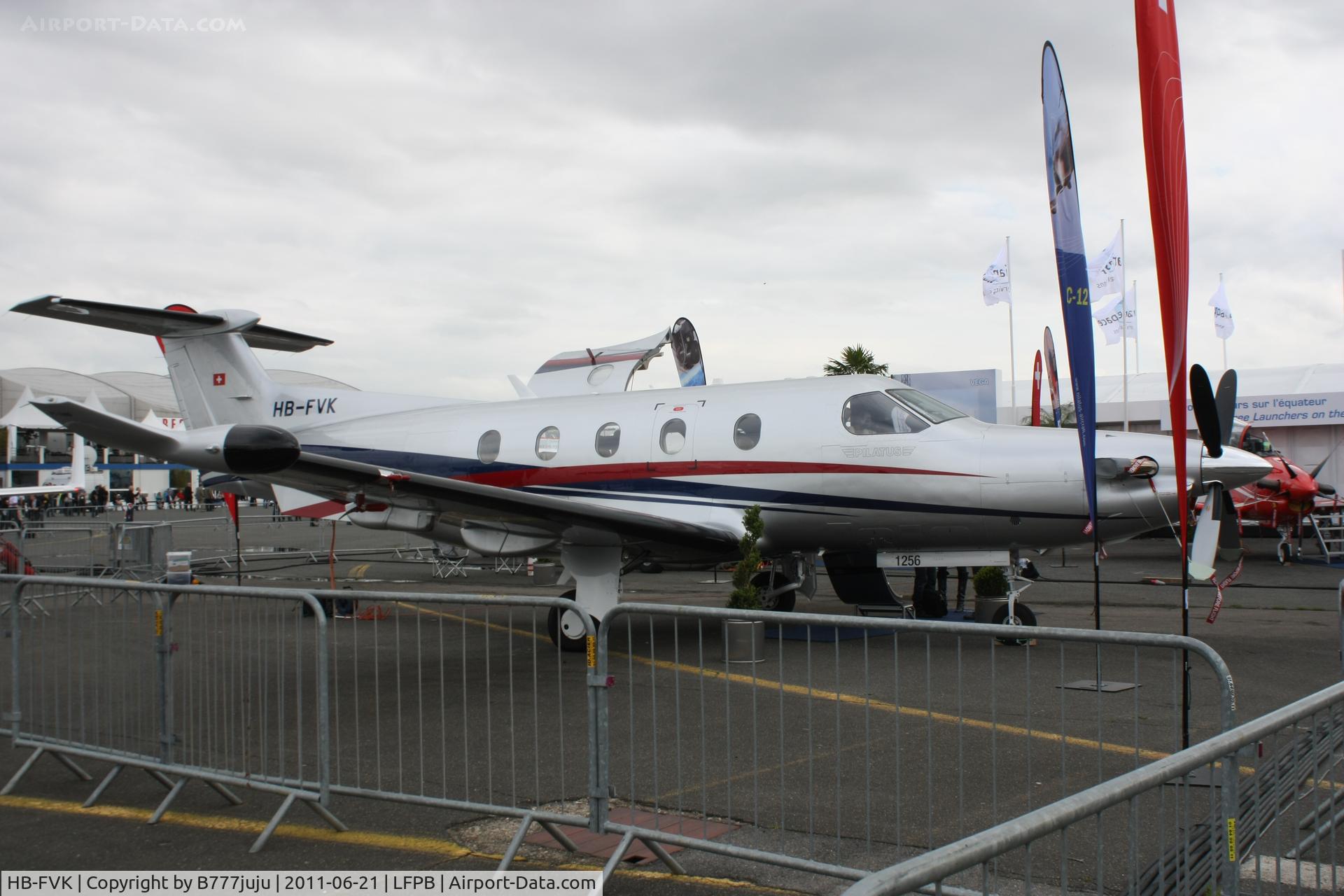 HB-FVK, 2010 Pilatus PC-12/47E C/N 1256, on display at SIAE 2011