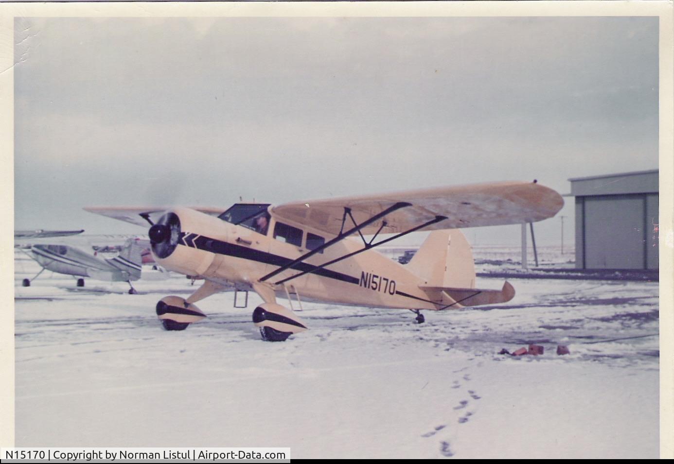 N15170, 1935 Stinson SR-6 Reliant C/N 9647, N15170 in the Denver, Colorado area when owned by my late father Norman Listul and longtime friend Lloyd Tomac.  This photo taken by Norm Listul, circa 1960.  The two of them also owned a Cessna Airmaster at another time.