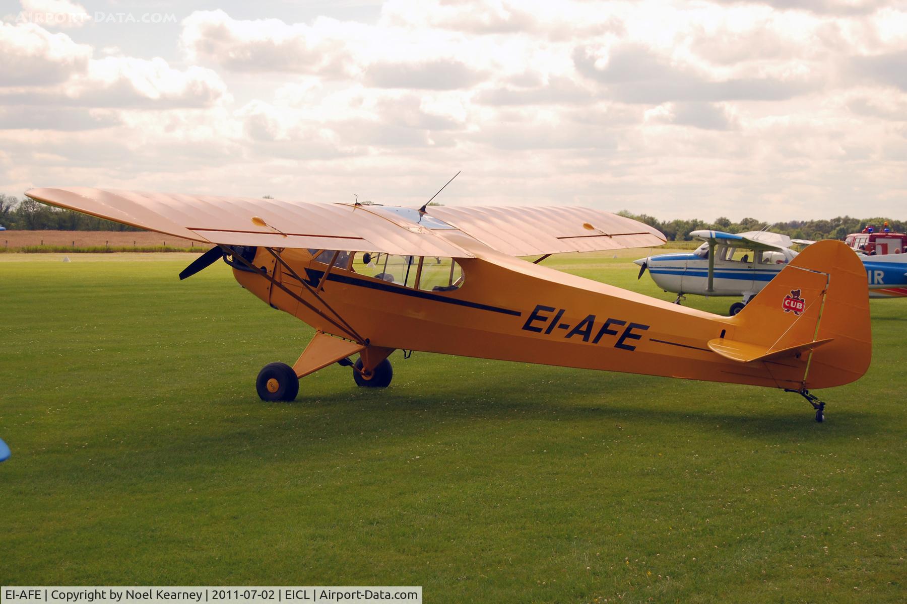 EI-AFE, 1946 Piper J3C-65 Cub Cub C/N 16687, Attending the July fly-in at Clonbullogue Aerodrome.