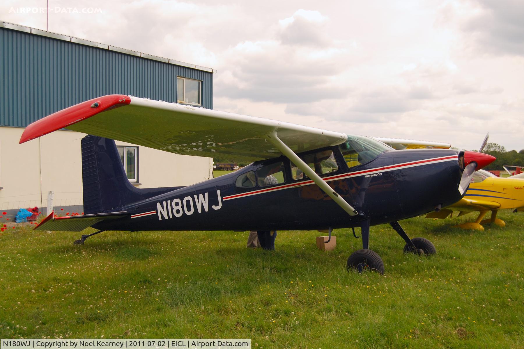 N180WJ, 1977 Cessna 180K Skywagon C/N 18052873, Attending the July fly-in at Clonbullogue Aerodrome.