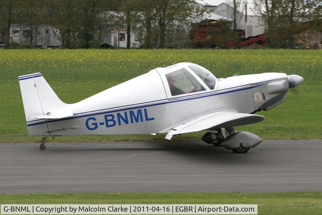 G-BNML, 1996 Rand KR-2 C/N PFA 129-11240, Rand KR-2 at Breighton Airfield in April 2011.