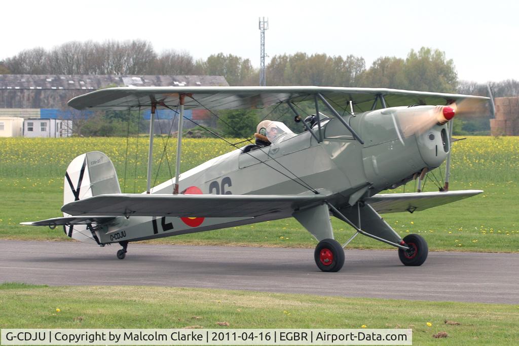 G-CDJU, 1954 CASA 1-131E Jungmann C/N 1078, Casa 1.131E Srs 1000 at Breighton Airfield in April 2011.