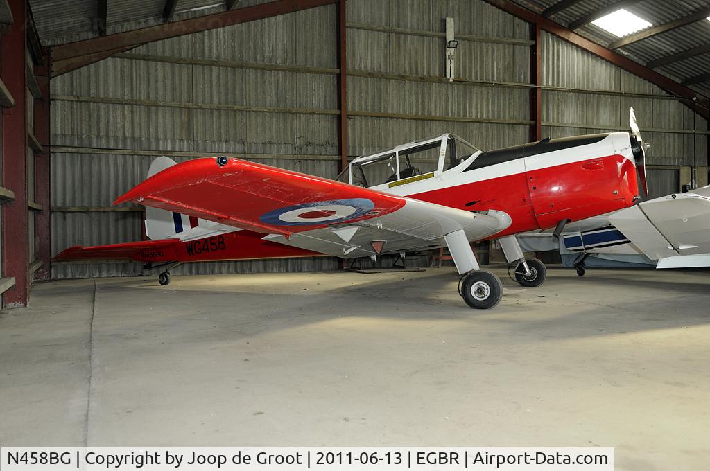 N458BG, 1951 De Havilland DHC-1 Chipmunk T.10 C/N C1/0508, Former WG458 still in its original colours.