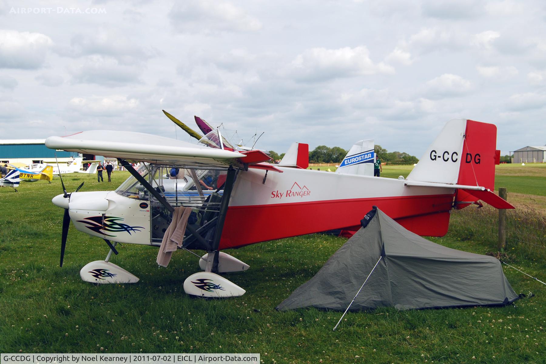 G-CCDG, 2003 Best Off Skyranger 912(1) C/N BMAA/HB/271, Good transport & convenient accommodation, at the Clonbullogue Fly-in July 2011.