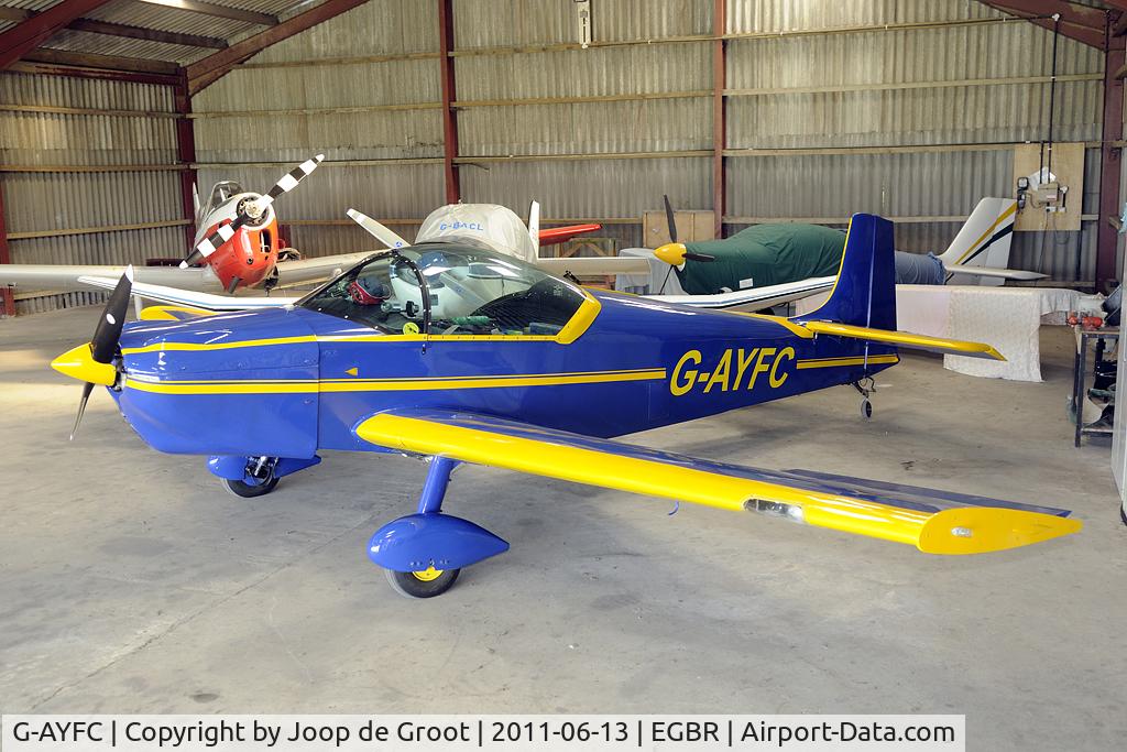 G-AYFC, 1970 Rollason Druine D-62B Condor C/N RAE/644, in the Breighton hangar