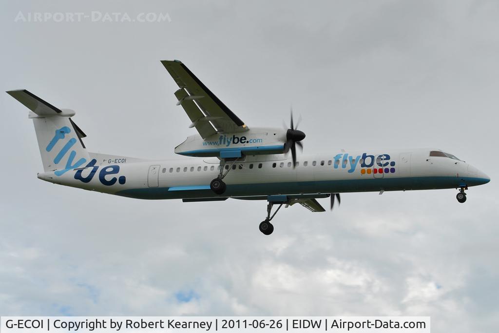 G-ECOI, 2008 De Havilland Canada DHC-8-402Q Dash 8 C/N 4224, On short finals for r/w 16