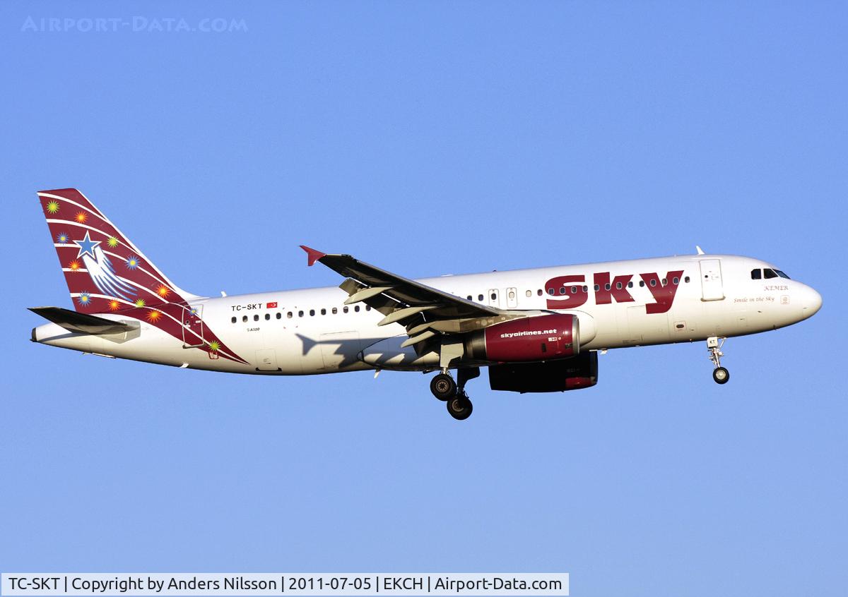 TC-SKT, 2000 Airbus A320-232 C/N 1194, On final for 22L.