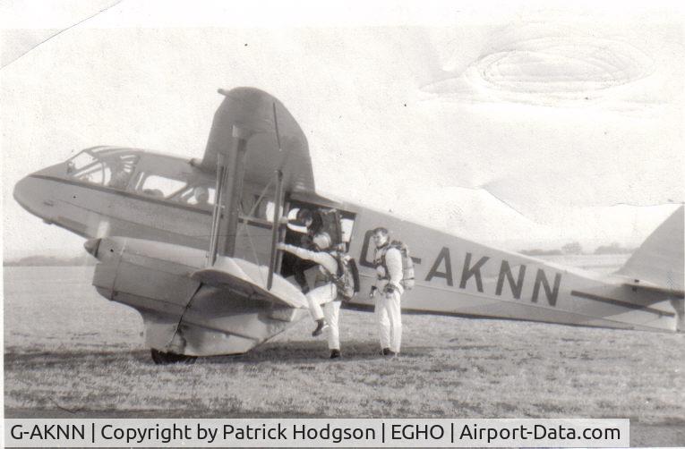 G-AKNN, 1941 De Havilland DH-89A Dominie/Dragon Rapide C/N 6598, Used by the British Skydiving Club at Thruxton where this picture was taken in 1966. This aircraft was nicknamed 'The Brown Bomber'
