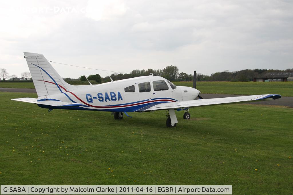 G-SABA, 1977 Piper PA-28R-201T Cherokee Arrow III C/N 28R-7703268, Piper PA-28R-201T Cherokee Arrow III at Breighton Airfield in April 2011.