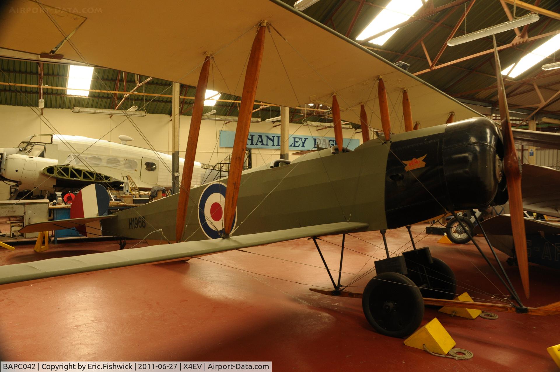 BAPC042, 1968 Avro 504K Replica C/N BAPC.042, BAPC.42 at Yorkshire Air Museum (Replica built by RAF apprentices, Halton.