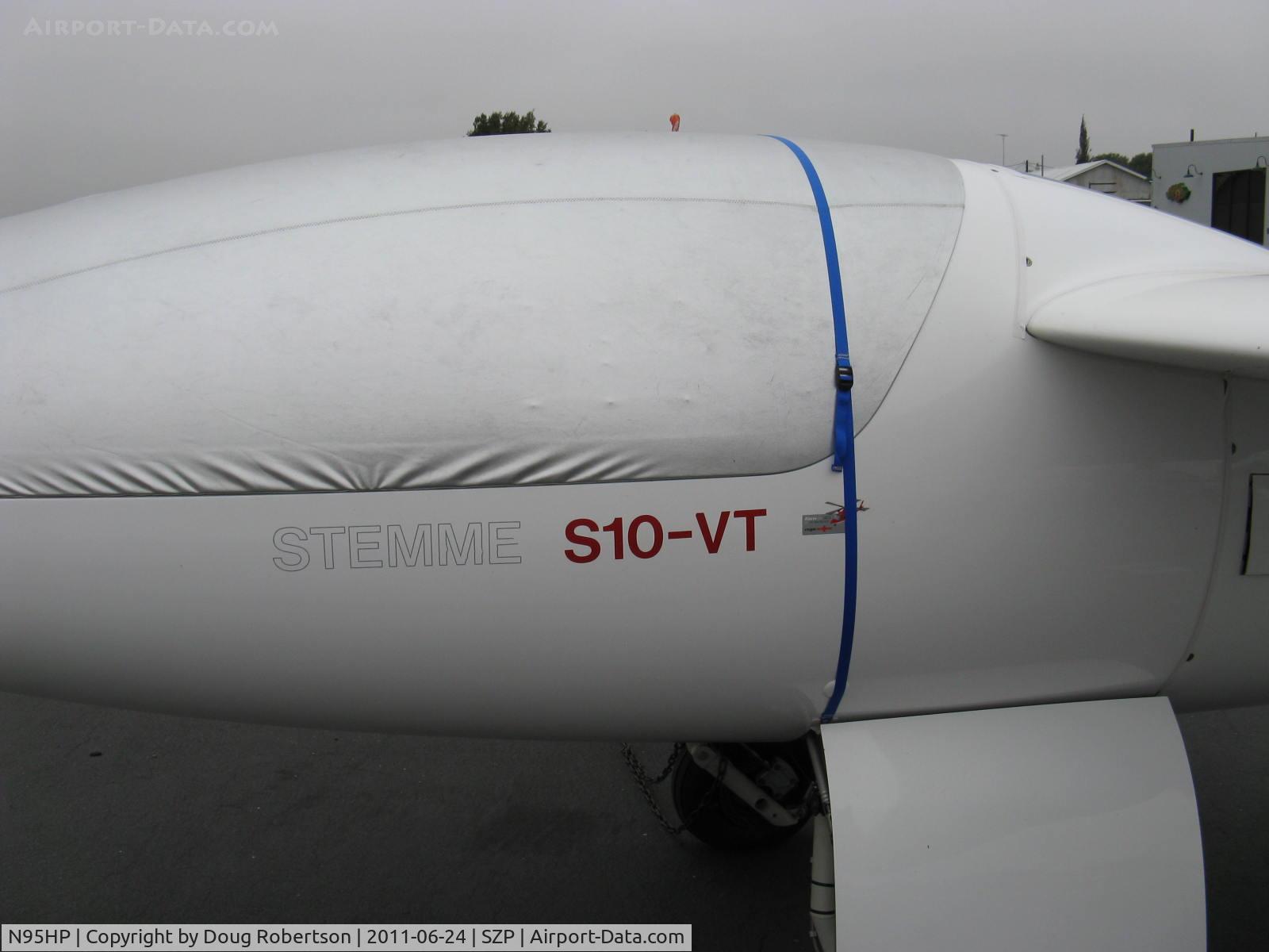 N95HP, 2000 Stemme S-10VT C/N 11-041, 2000 Stemme Gmbh & Co. S10-VT self-launching sailplane, Rotax Supercharged 914 F2/S1 113.5 Hp mounted behind 2-place cockpit, two-blade variable-pitch retracting prop