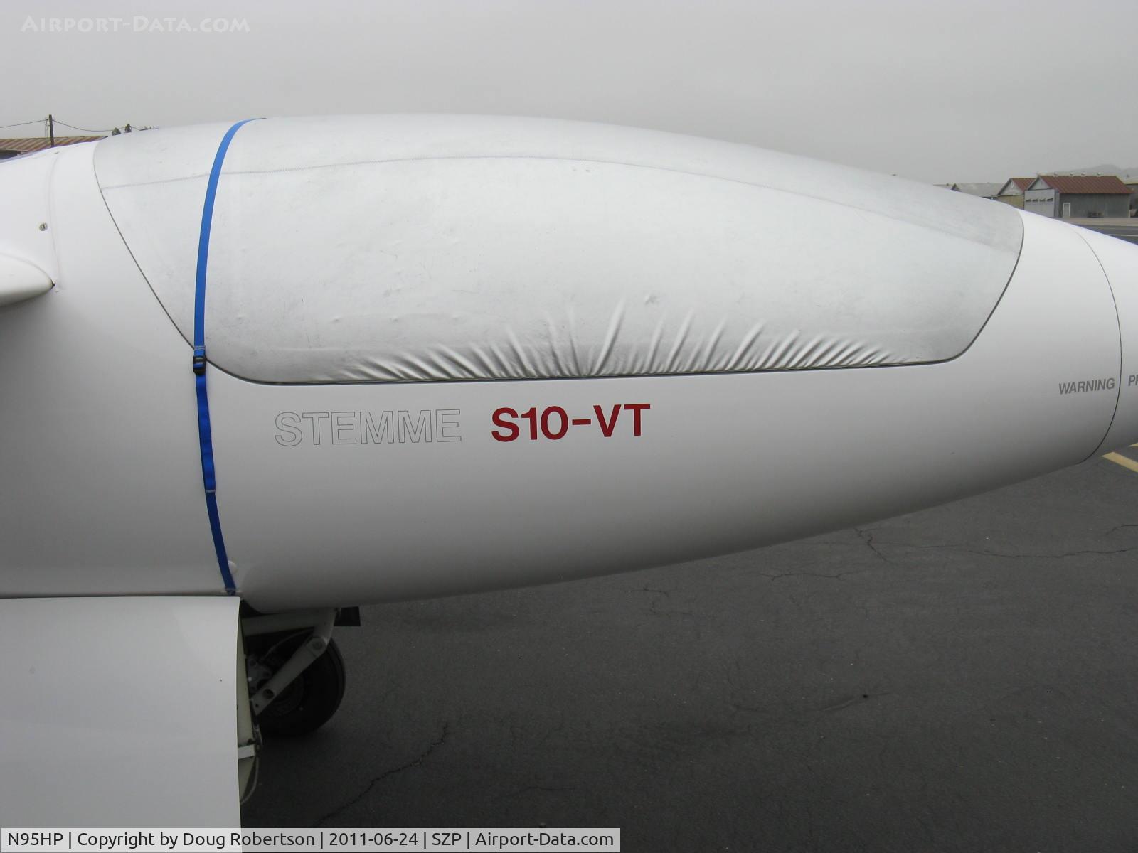 N95HP, 2000 Stemme S-10VT C/N 11-041, 2000 Stemme Gmbh & Co. S10-VT self-launching sailplane, Rotax Supercharged 914 F2/S1 113.5 Hp mounted behind cockpit, 2-place cockpit with cover.