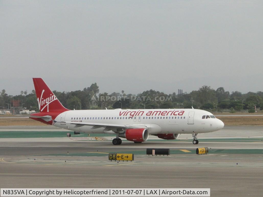 N835VA, 2010 Airbus A320-214 C/N 4448, Arnold (name on nose) is taxiing to runwy 24L for take off