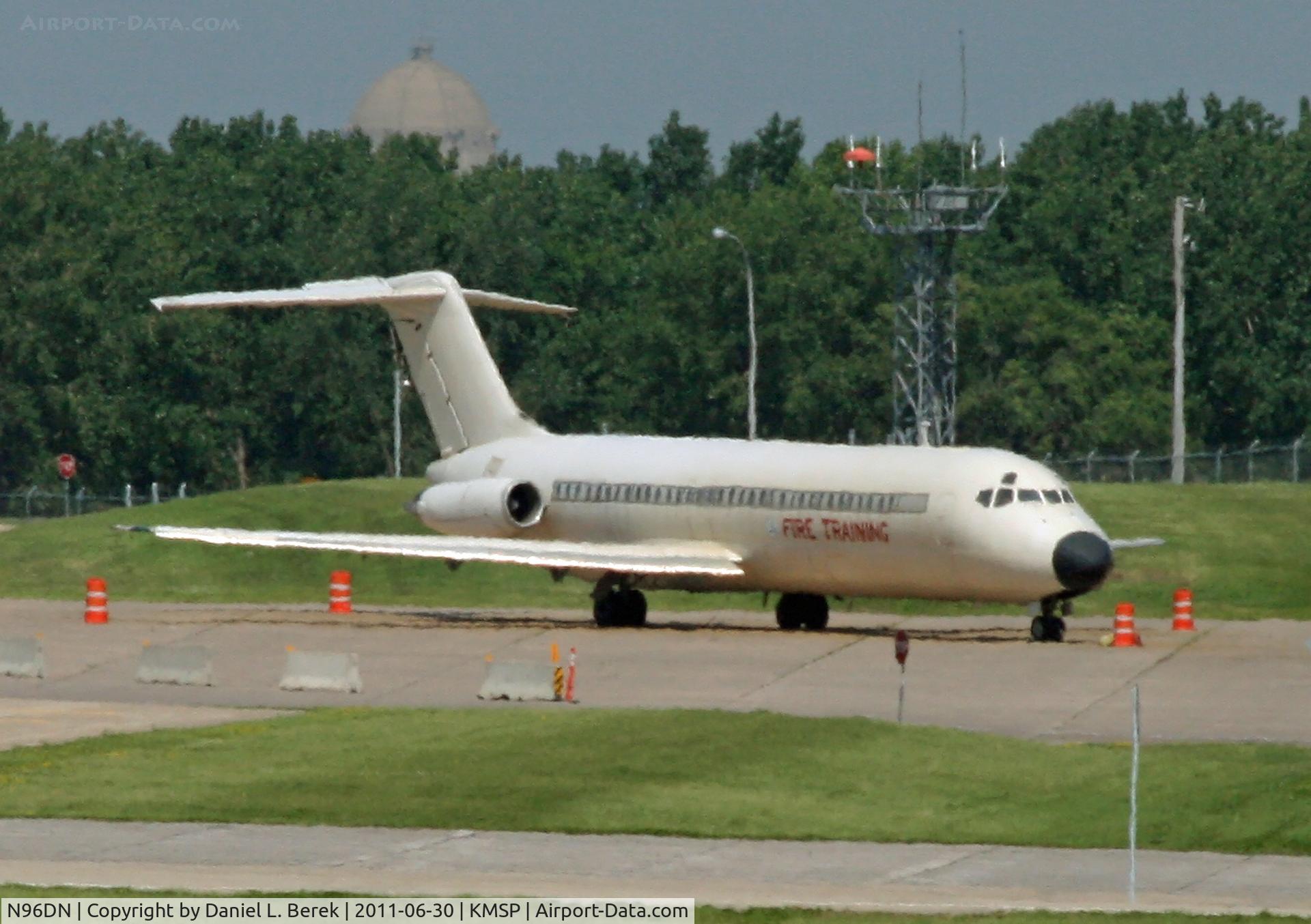 N96DN, 1968 Douglas DC-9-31 C/N 47256, This poor aircraft, a former Northwest bird, has been grounded since being struck by a fuel truck in 2005.  She is now for fire training.
