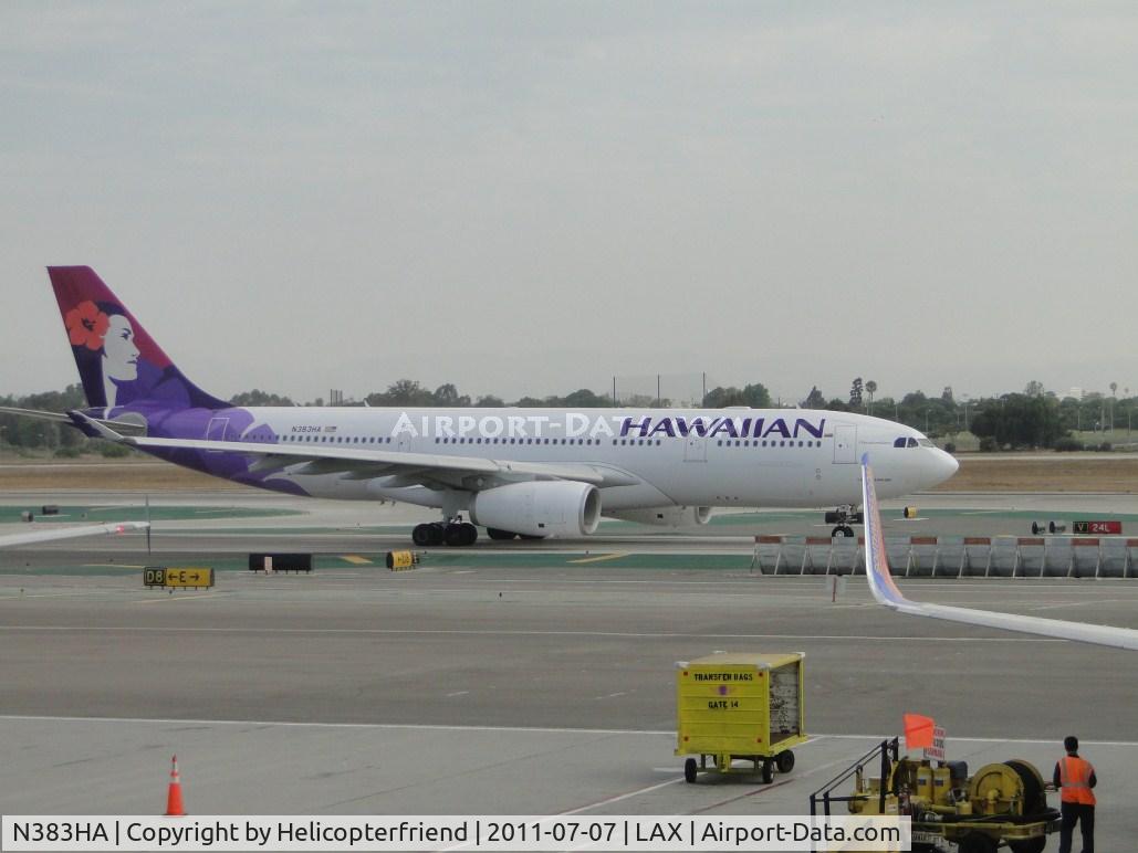 N383HA, 2011 Airbus A330-243 C/N 1217, Taxiing to runway 24L for take off