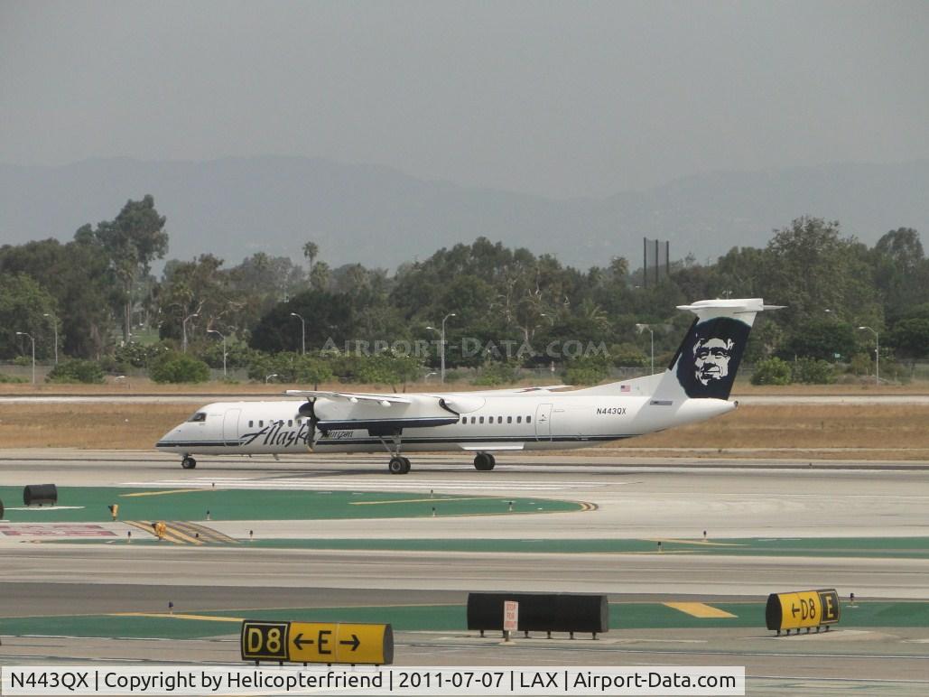 N443QX, 2010 Bombardier DHC-8-402 Dash 8 C/N 4353, Taking off on runway 24L