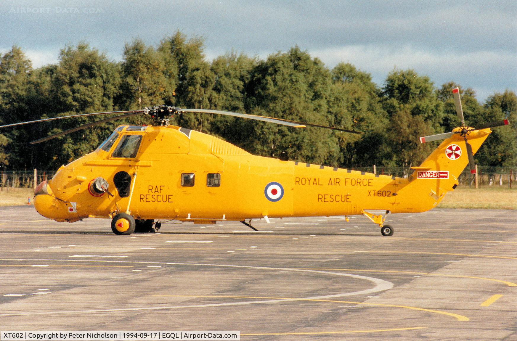 XT602, 1966 Westland Wessex HAR.2 C/N WA529, Wessex HAR.2 of B Flight 22 Squadron on display at the 1994 RAF Leuchars Airshow.