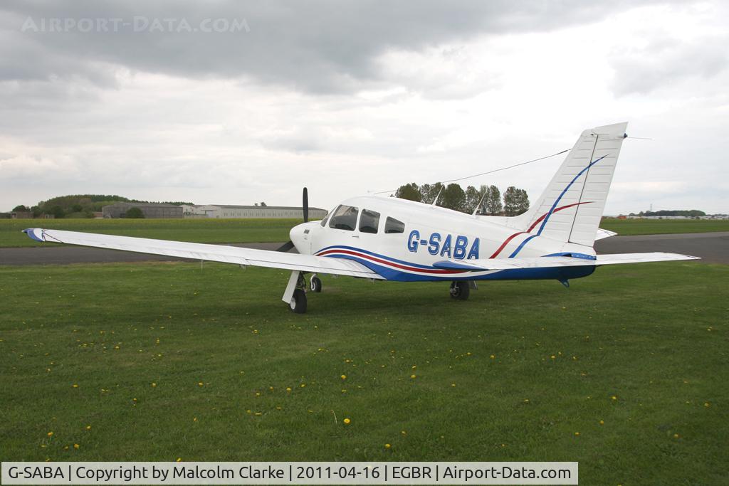 G-SABA, 1977 Piper PA-28R-201T Cherokee Arrow III C/N 28R-7703268, Piper PA-28R-201T Cherokee Arrow III at Breighton Airfield in April 2011.