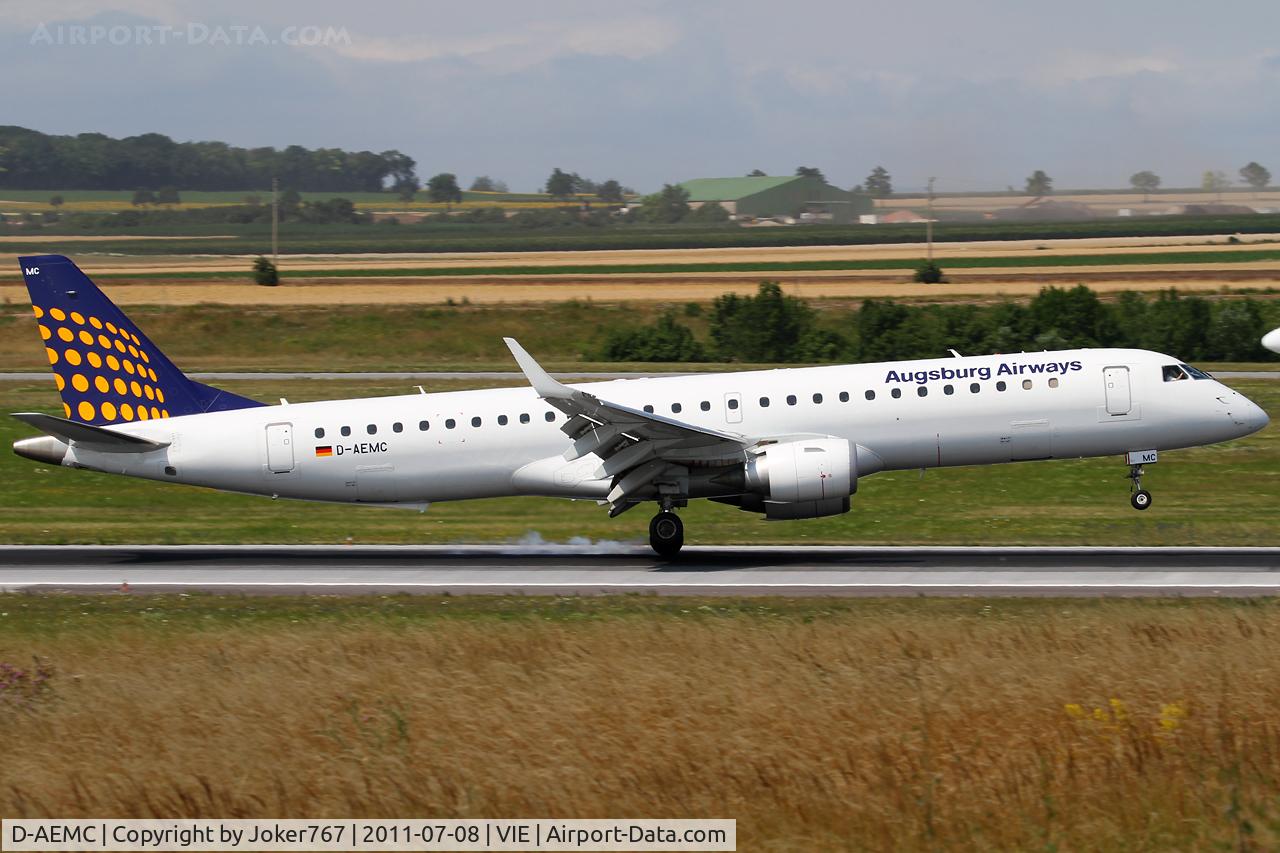 D-AEMC, 2009 Embraer 195LR (ERJ-190-200LR) C/N 19000300, Augsburg Airways